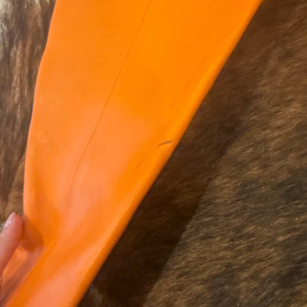 New Jacquemus Les Bottes Carré Ronds Orange Leather Over the Knee Boots - Picture 8 of 11